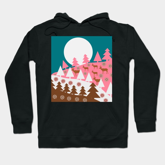 Floral deer hills Hoodie by cocodes